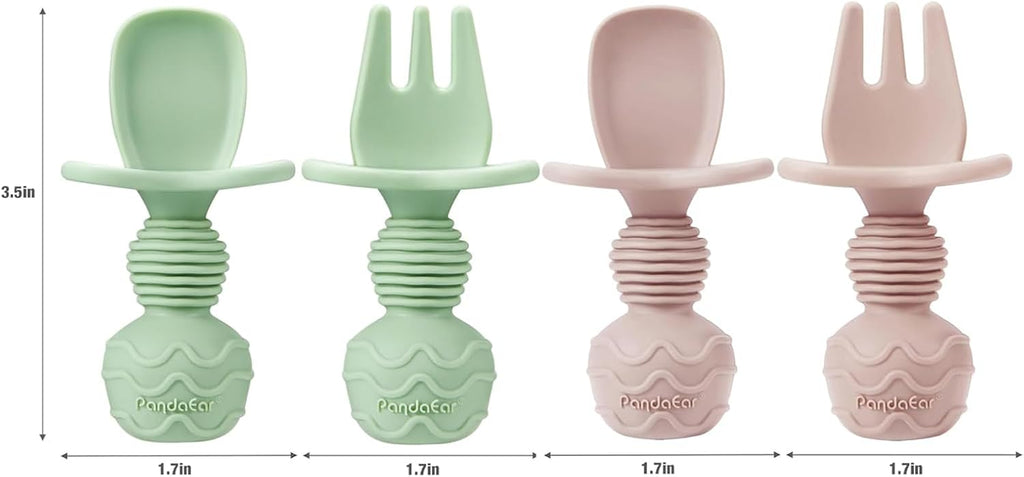 2 Pack Stainless Steel Baby Suction Bowls with Silicone Utensils
