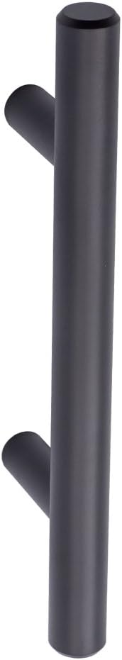 Euro Bar Cabinet Handles, Drawer Pulls, 5.38-inch Length, 3-inch Hole Center, 1/2-inch Diameter, Matte Black, 10-Pack