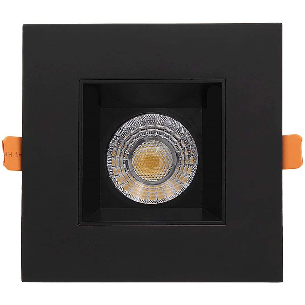 4" Anti-Glare LED Square Downlight, 1050 Lumens, 5 CCT, Black