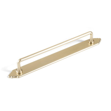 Champagne Bronze Cabinet Pulls with Crown Crest Backplate, 7 9/16 Inch Modern Zinc Drawer Handles for Furniture