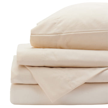 Heirloom Percale Sheet Set, Cotton, Natural