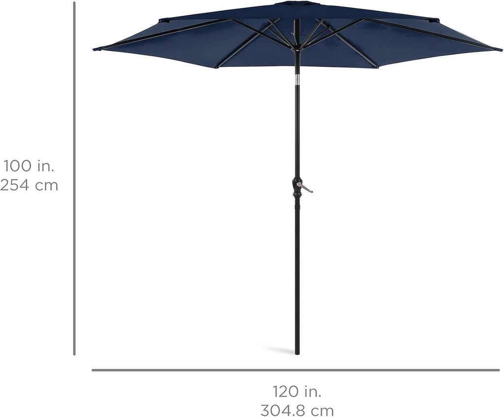10ft Outdoor Patio Umbrella, Outdoor Table Umbrella, Yard Umbrella, Market Umbrella with 6 Sturdy Ribs, Push Button