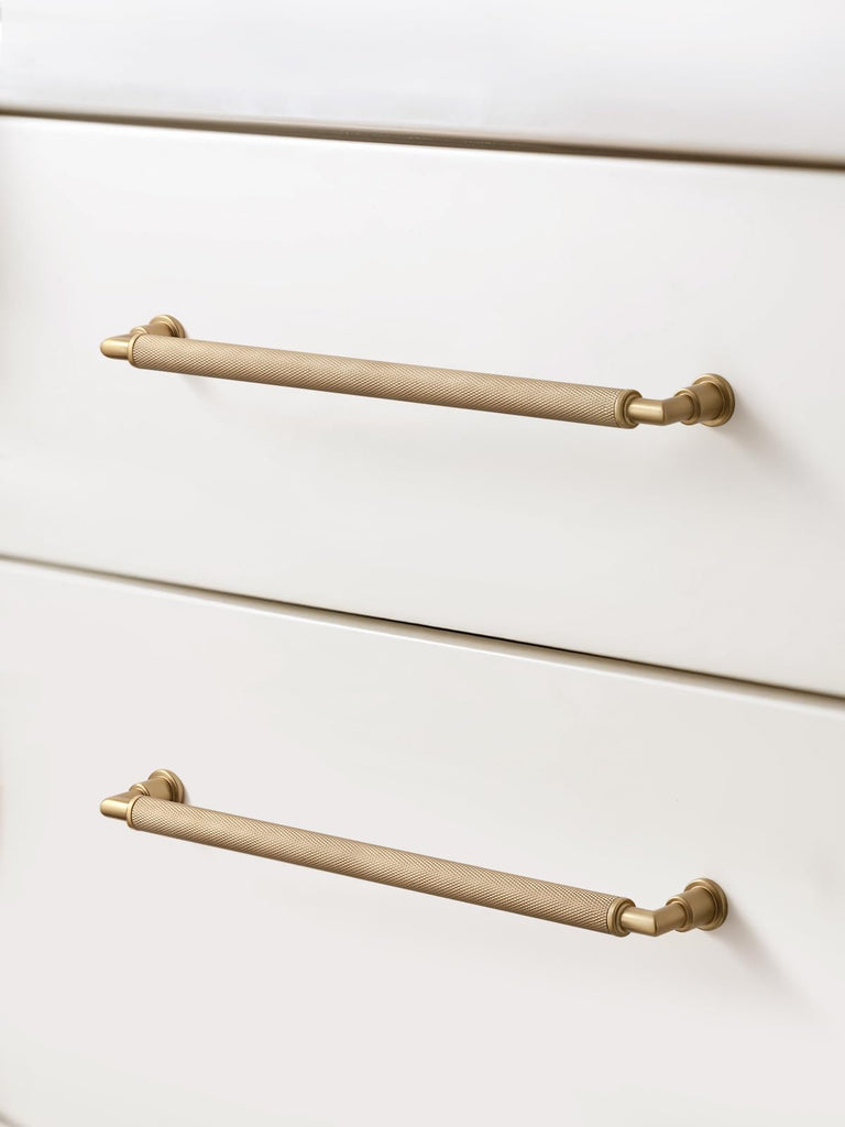 5 Pack Champagne Bronze Cabinet Pulls 8.8" Hole Center Knurled Drawer Pulls Bathroom Dresser Handles Hardware Bar