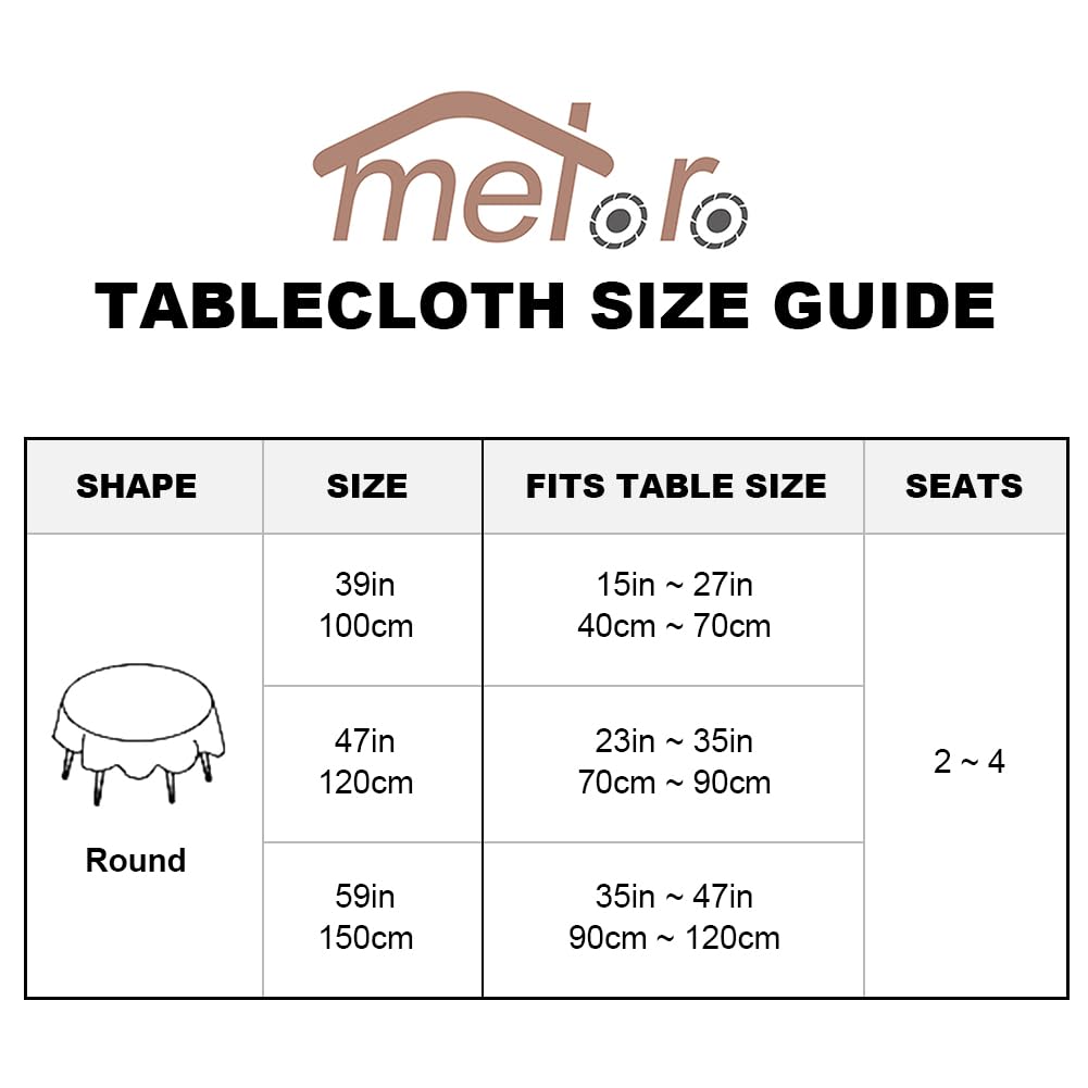 Linen Round Tablecloth, Fabric Circle Table Cloth with Tassels, Washable Wrinkle Free Table Cover Boho Farmhouse