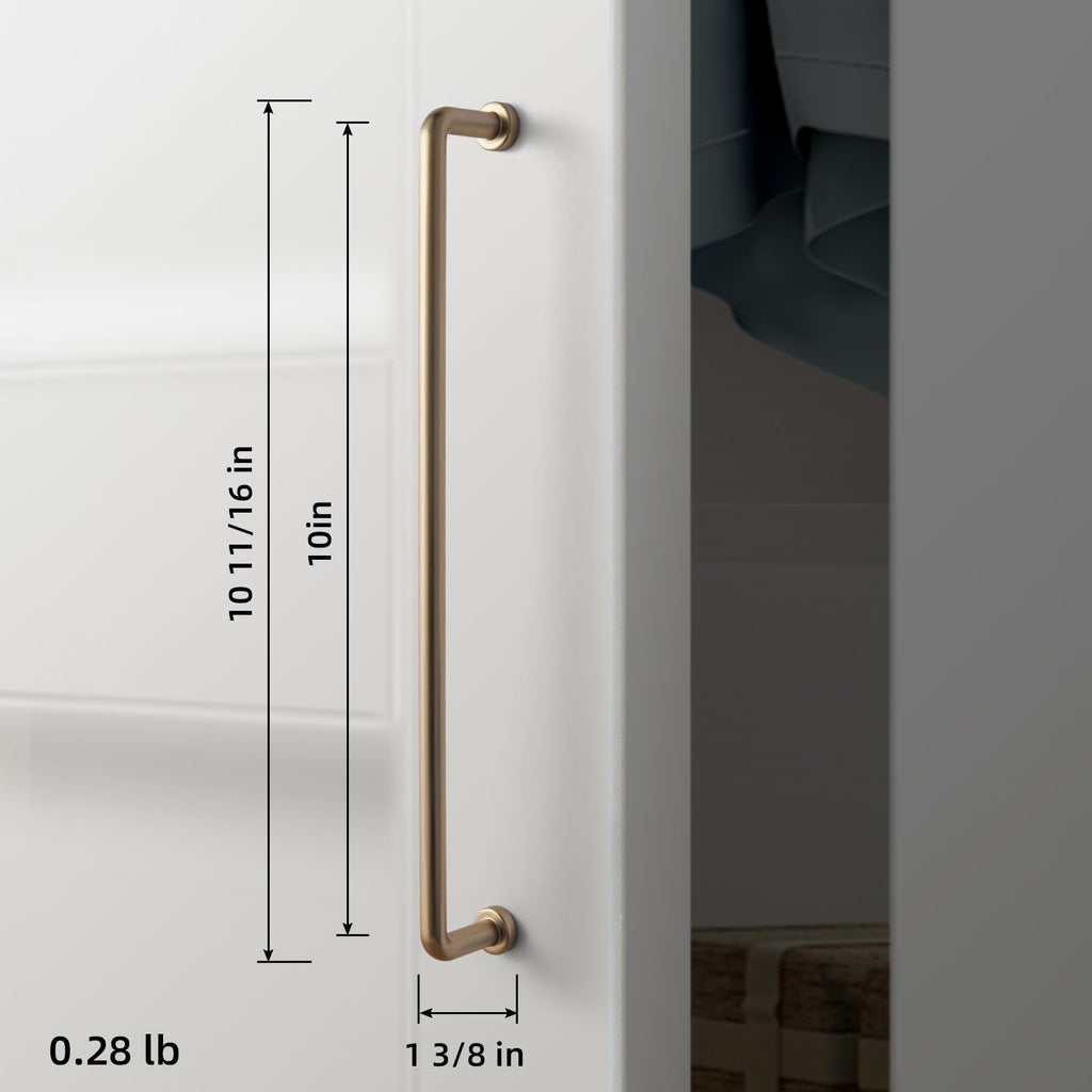 2 Pack 10" Center to Center Champagne Bronze Modern Cabinet Pulls Solid Contemporary Home Improvement Hardware Drawer