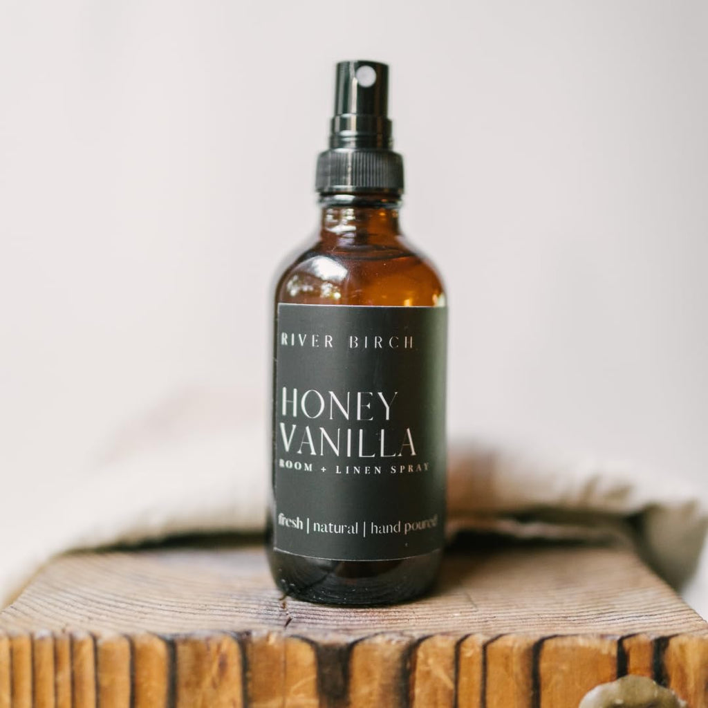Luxury Linen and Room Spray - Home Signature Scent Honey Vanilla Room Fragrance Spray - Fragrant Fresh Linen Air - Set of 4