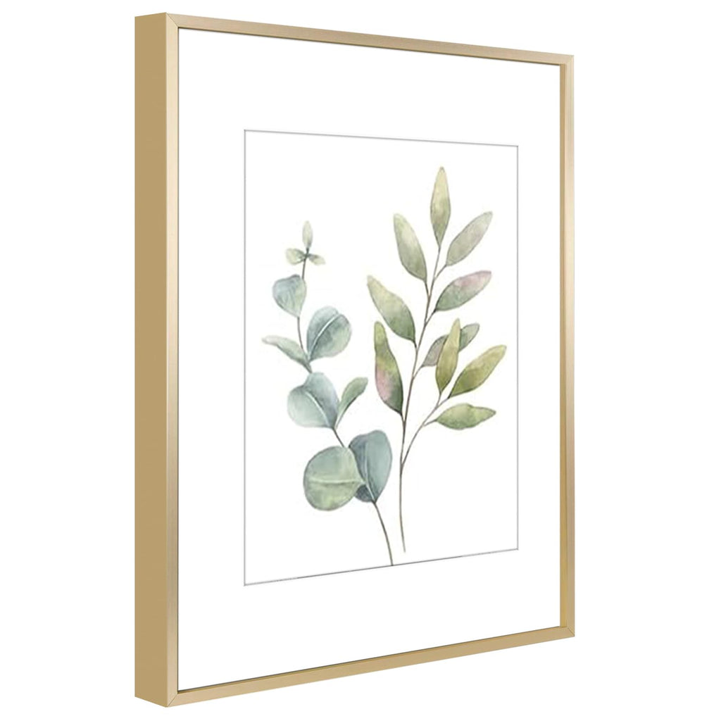 11x14 Gold Aluminum Frame, Real Glass, Mat Fits 8x10