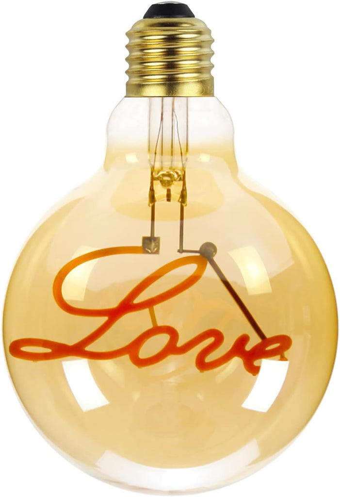Edison Bulb Led Bulb Vintage 4W Dimmable 110-130V 2000Kelvin Super Yellow Warm Decorative Light Bulb (G30 Love Drop)