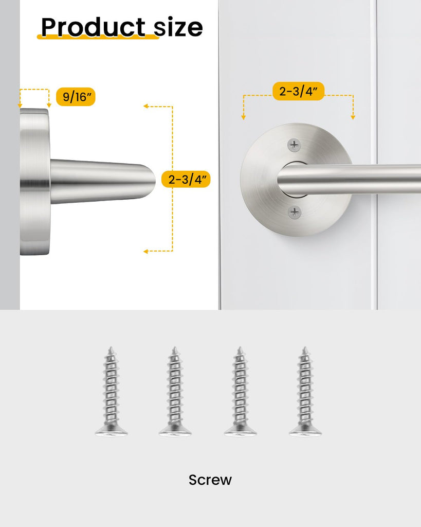 Brushed Nickel Door Handles Dummy Door Levers 4 Pieces