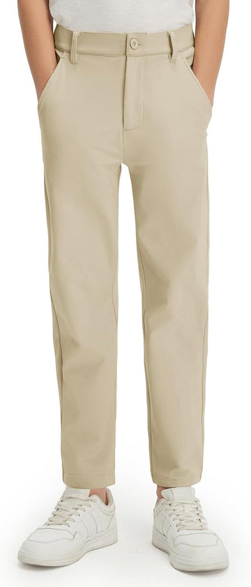Young Golf Boys Uniform Pants Casual Stretch Water-Resistant Winter Fleece Kids Toddler Boy Pants with Pockets