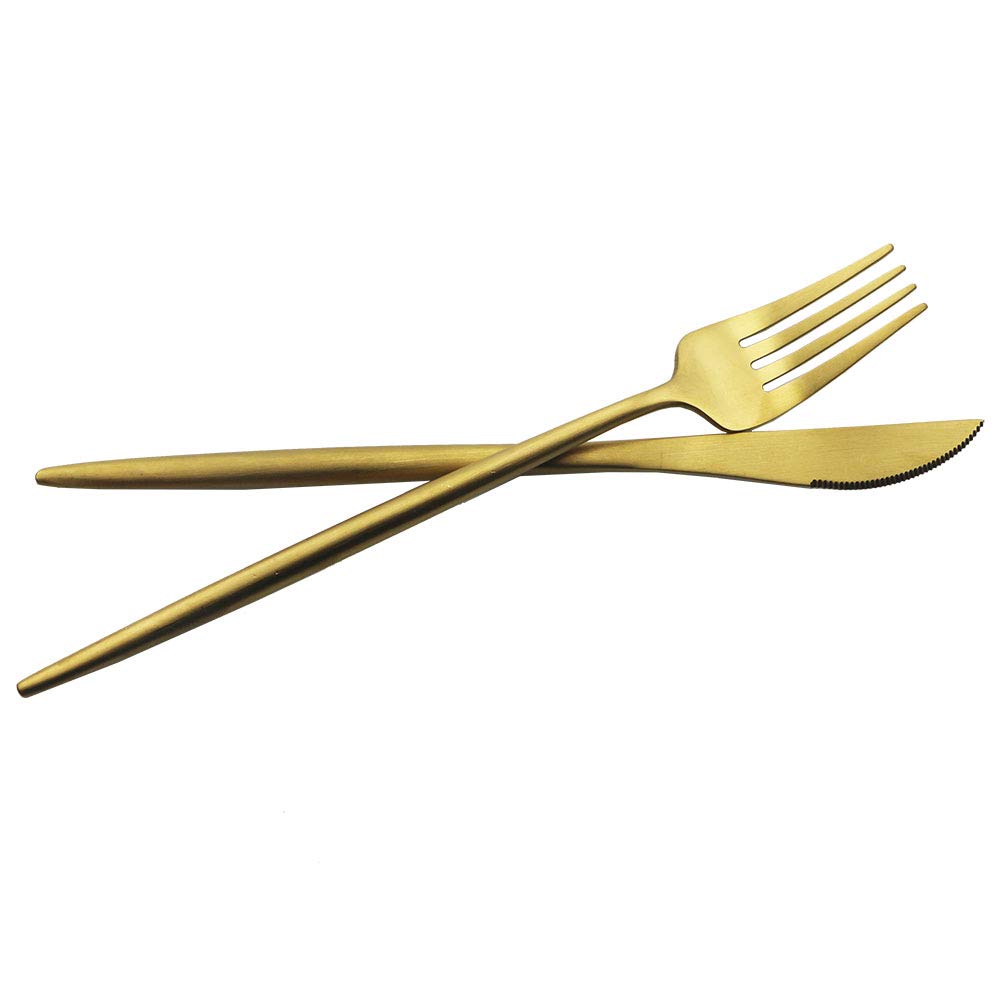 Luxury Gold Flatware, Silverware Sets, 20-piece Elegant Cute 18/10 Stainless Steel Silverware Set for Eating Home