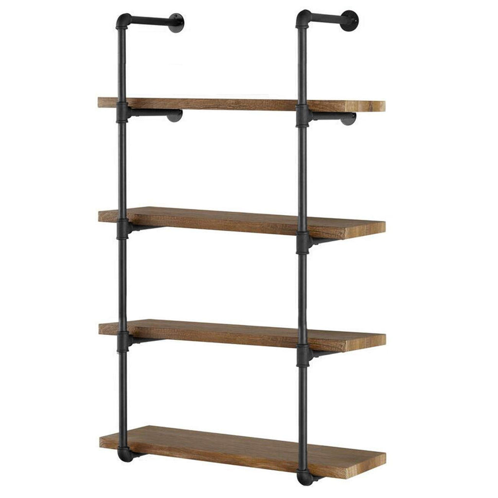 DIY Industrial Black Pipe Bookshelf Wall Ceiling Mounted Open Bookshelf Parts Bracket Kit DIY Project (2 pcs 5 Tier