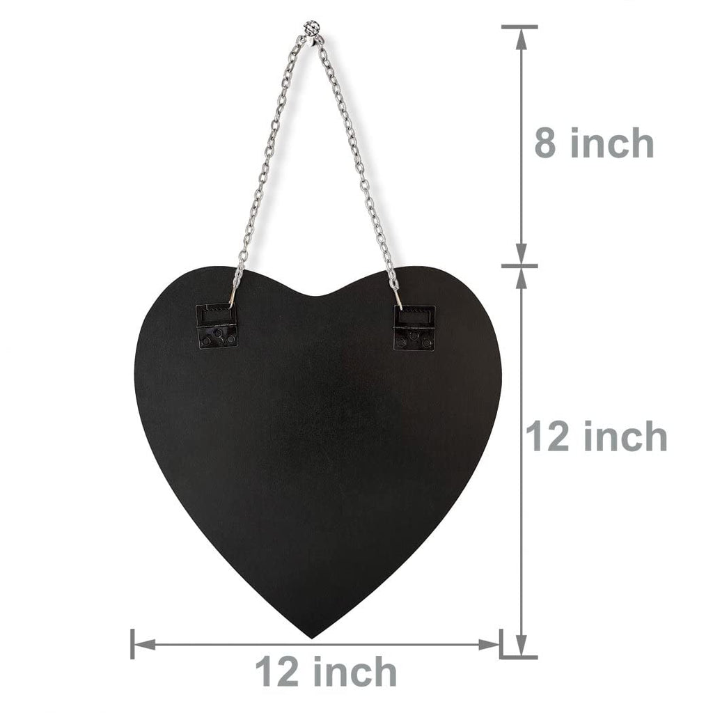 Heart Shaped Mirror with Iron Chain for Wall Decor 12x12 inch 2 Pack Wall Hang Real Glass Frameless Decorative Accent