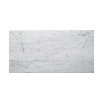 Bianco Carrara White Italian Polished Marble Tile - Premium Natural Stone, Wall & Floor Use (12x24 Inch, 1 piece