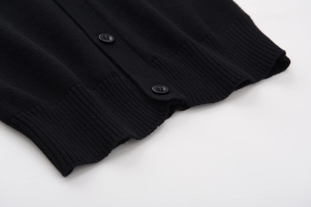 Unisex Boys Girls Cardigans Sweater V-Neck Long Sleeve School Uniforms Button Knit Tops