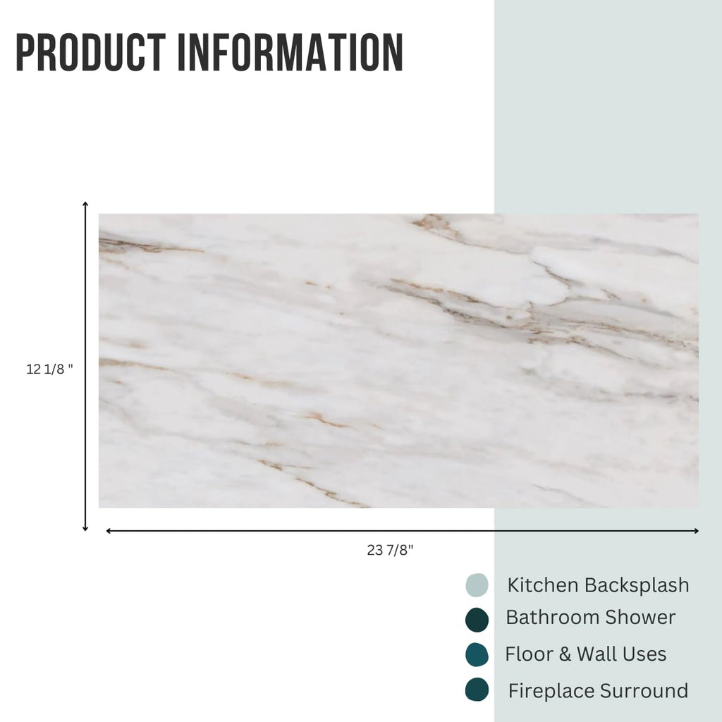 TRCD-CLG-POR Siena White Greyish Oro Gold Brownish 12x24 Calacatta Marble Look Porcelain Matte Floor Wall Tile