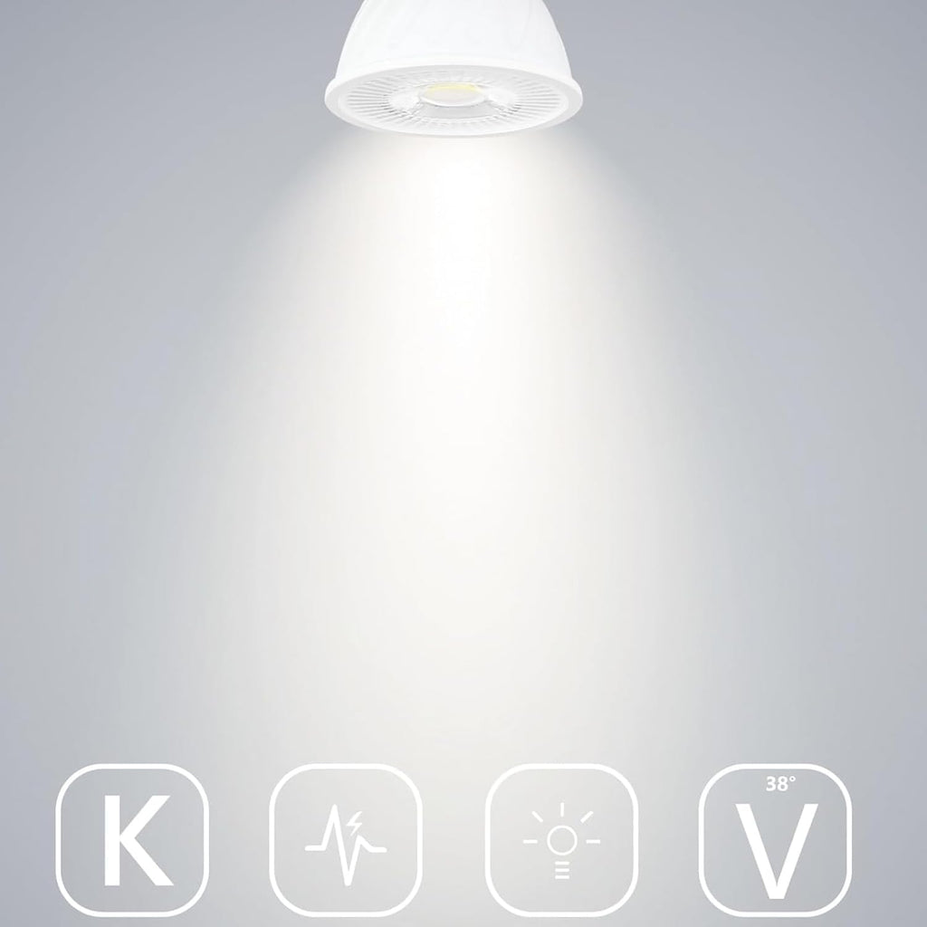 GU10 LED Lamp, 60W Halogen Bulbs Equivalent, 5.5W 600LM, 6000K Daylight White,110V dimmable GU10 Mr16 LED Bulbs