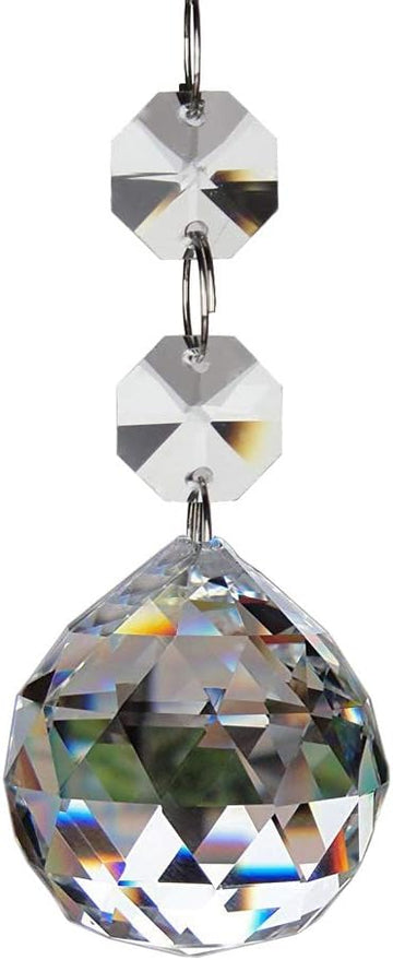 20pcs Crystal Glass Ball Chandelier Prisms Pendants Parts Beads (30mm, Clear)