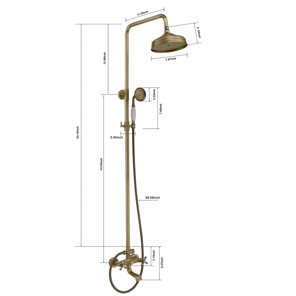 Outdoor Shower Features, Exposed Shower System 3 Function