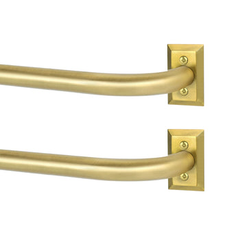 Wrap Around Blackout Curtain Rods, Heavy Duty 48-90, Brass Gold, 2Pack
