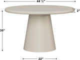 Modern Round Dining Table for 4, Circle Dining Room Table 44.5" with Matte Gray Concrete, Pedestal Dining Table for