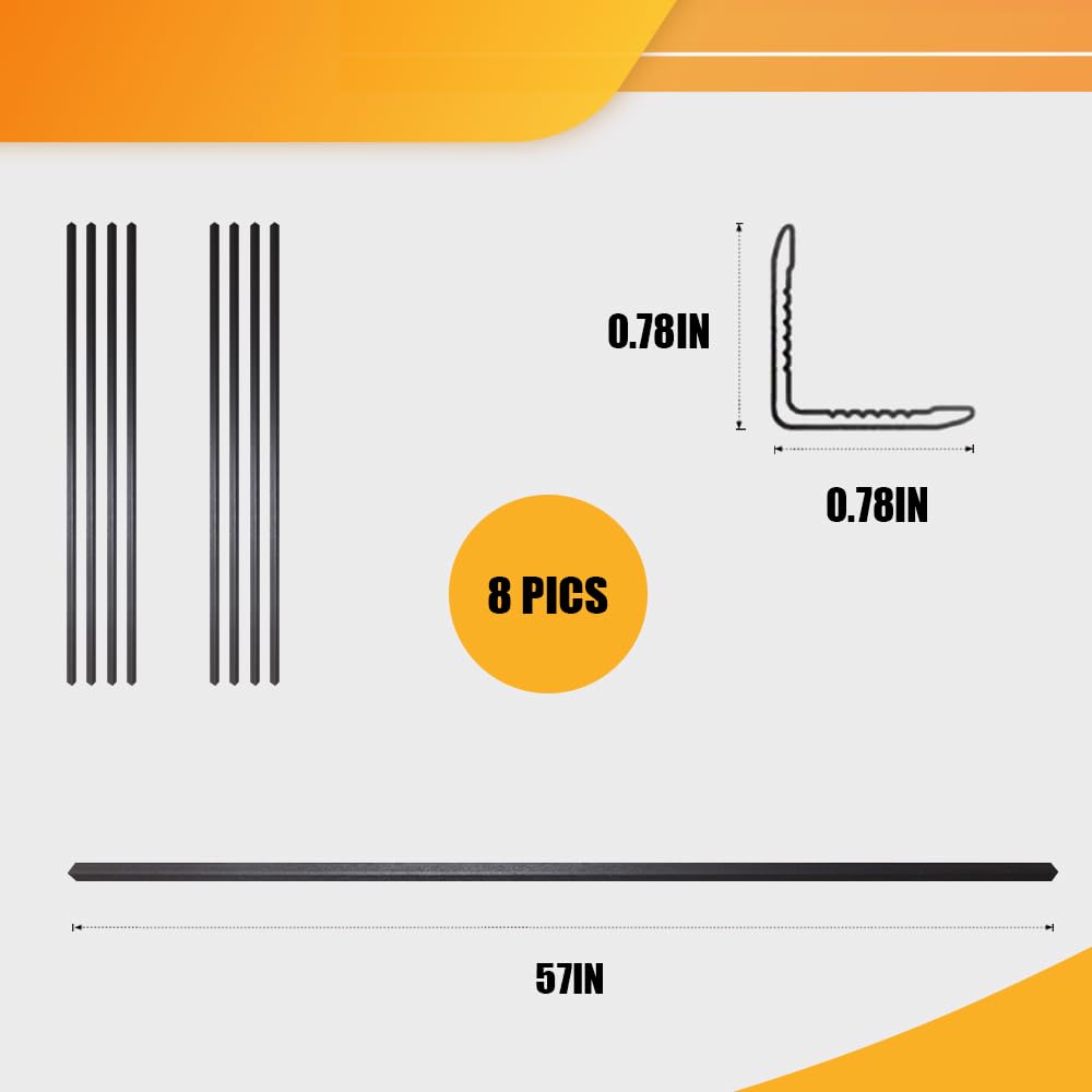 8-Pack 57 Inches, WPC Slat Wall Panel Trim,Corner Guard for High Grille (Black)