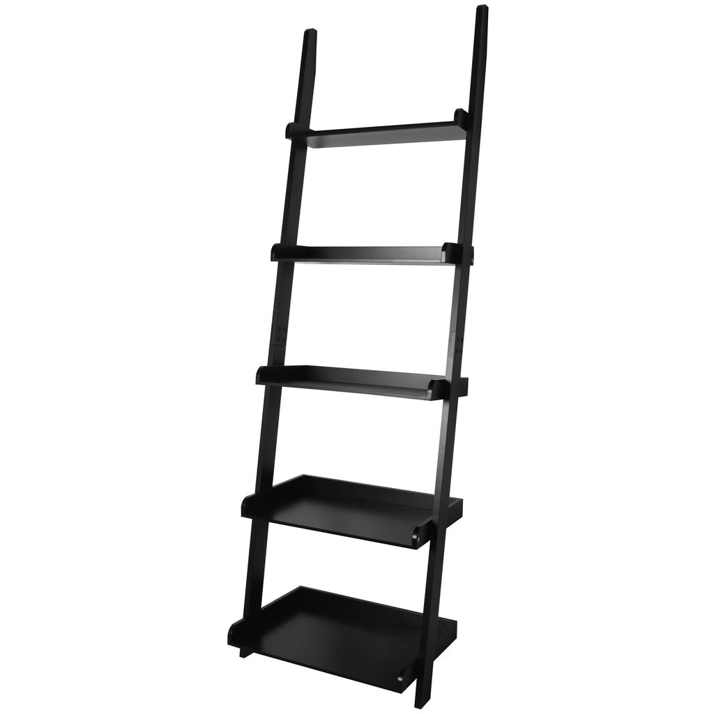 Modern 5 Tier Leaning Wall Ladder — Bookcases | Casa Home Living