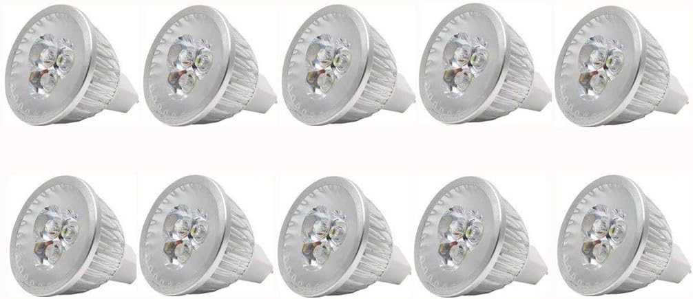 MR16 LED Bulbs 3W Cool White GU5.3 12V Spotlight for Landscape Recessed Track Lighting, 20W Halogen Equivalent, Pack