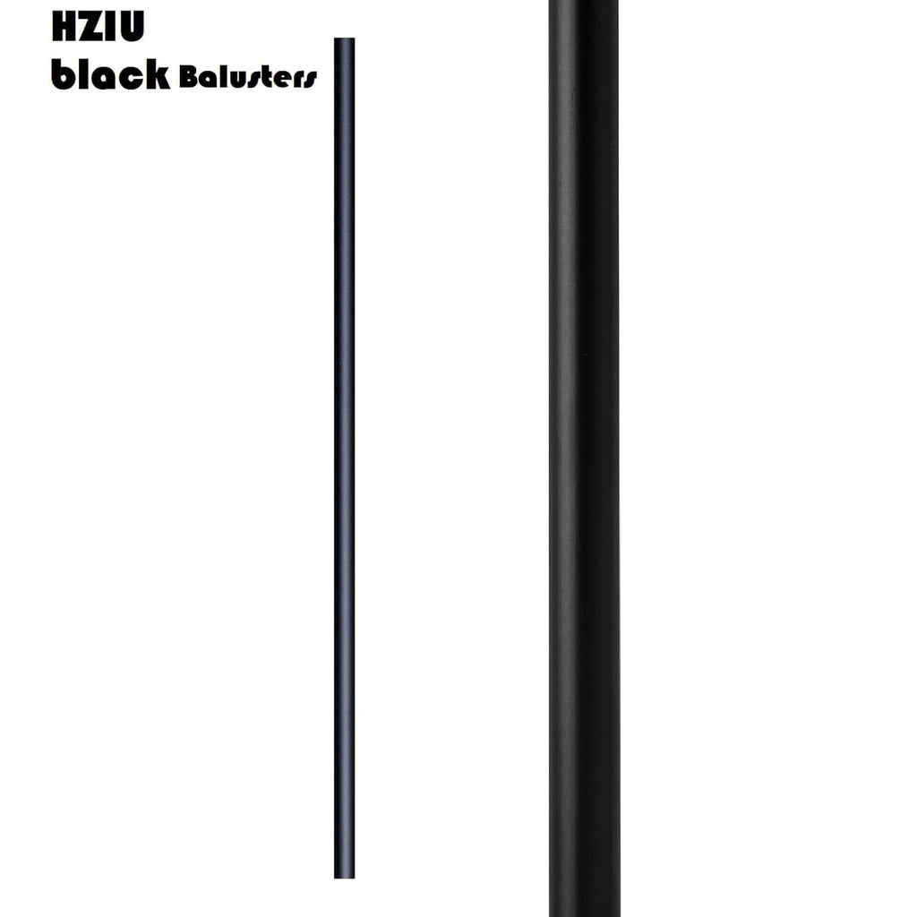 20 Pack Iron Stair Balusters Black Metal Deck Balusters 3/4" Round Deck Spindle and Stairs Railing 5Ft Round