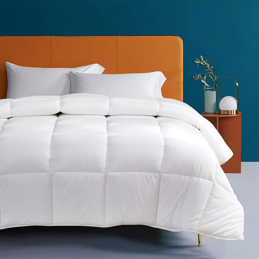 King Down Alternative Comforter,White Duvet Insert,Cotton Cover