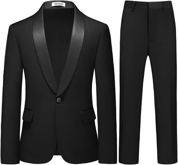 Boys Suit Slim Fit Piece Formal Set Tuxedo Blazer Jacket and Pants for Kids Prom Wedding Party