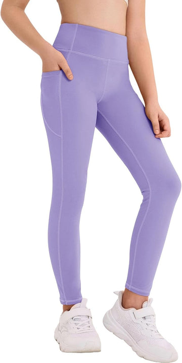 Girls Athletic Leggings Kids High Waisted Dance Yoga Pants