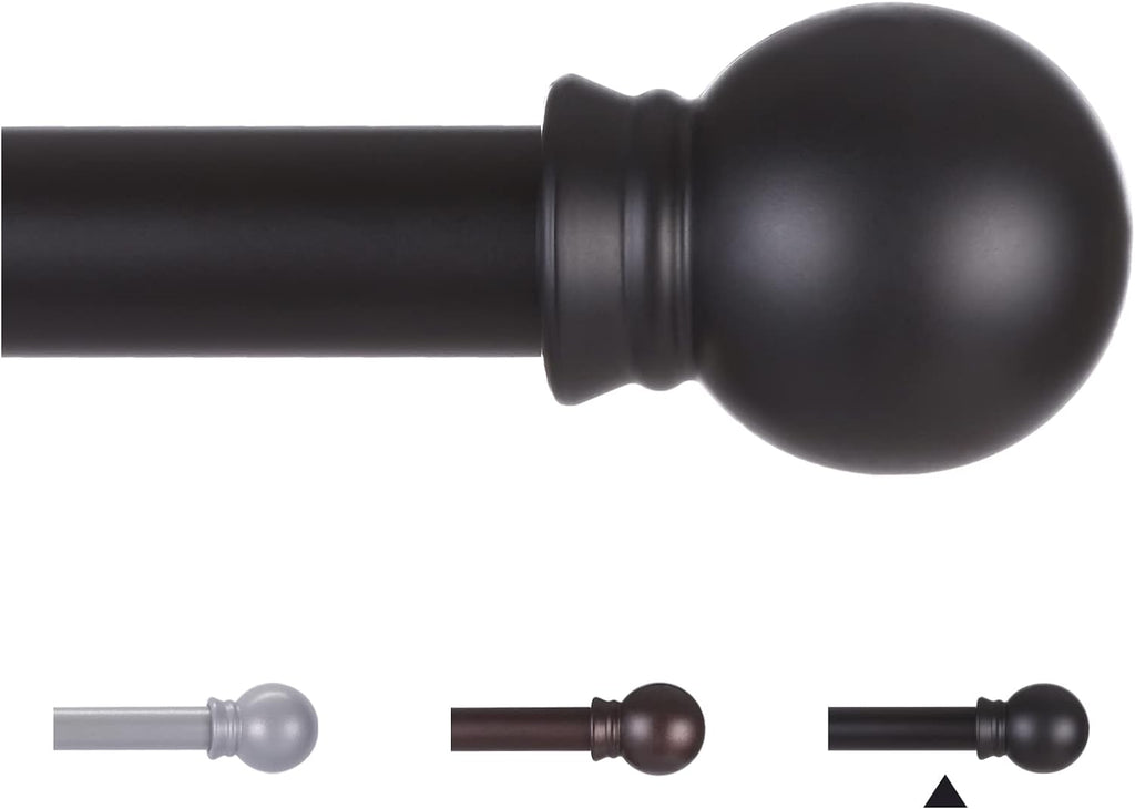 Curtain Rods for Windows 48 to, 5/8" Matte Black Curtain Rod, Stainless Steel Small Curtain Rods Curtain
