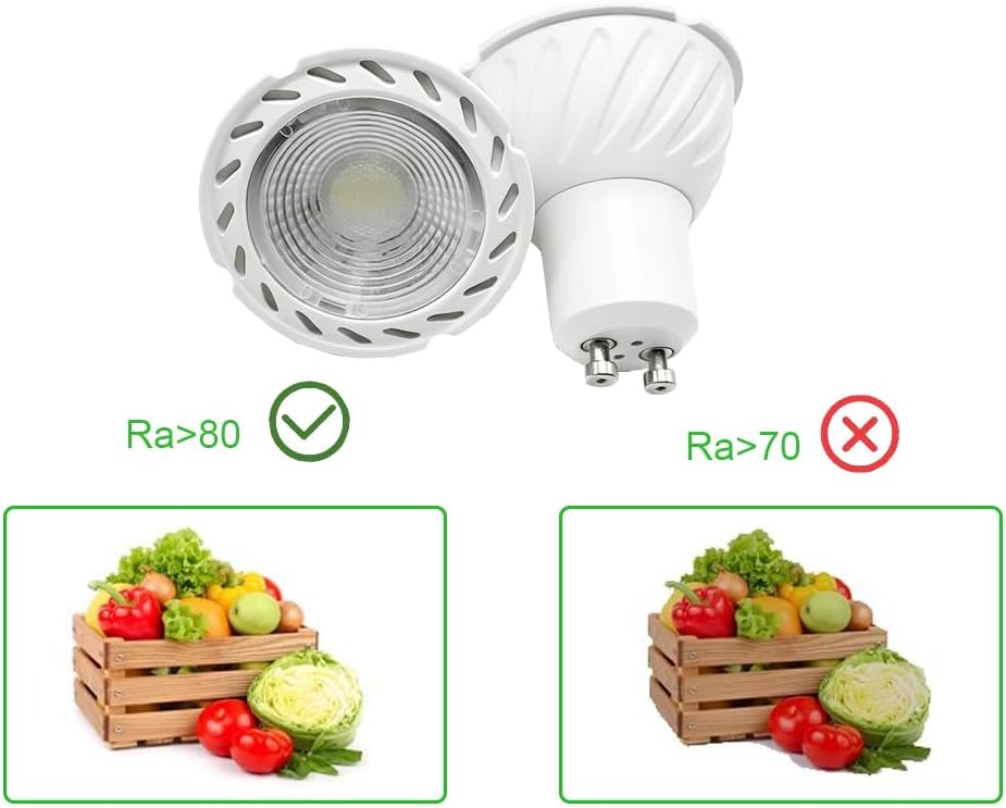 GU10 COB LED Spot Light, 5W, 5.5W 6W 120V, Non-Dimmable 6000K Cool White 450LM,38 Degree, 50W Halogen Bulb