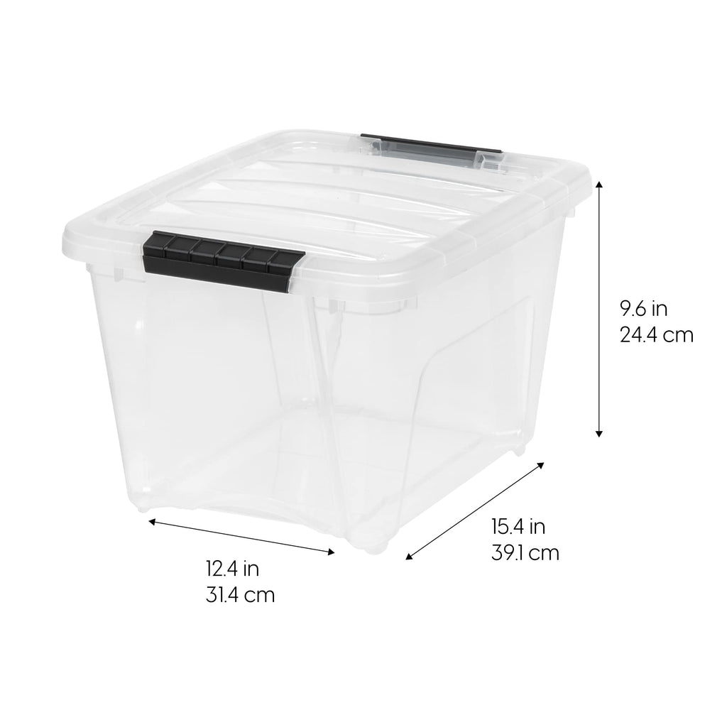 USA 6-Pack 19 Quart Storage Bins with Lids, Clear