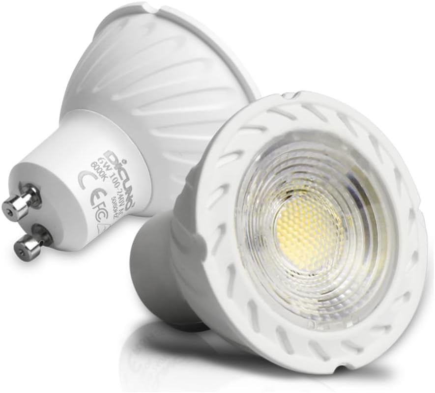 GU10 LED Bulb, 60W Equivalent, 600LM, Daylight White 6000K, 10-Pack
