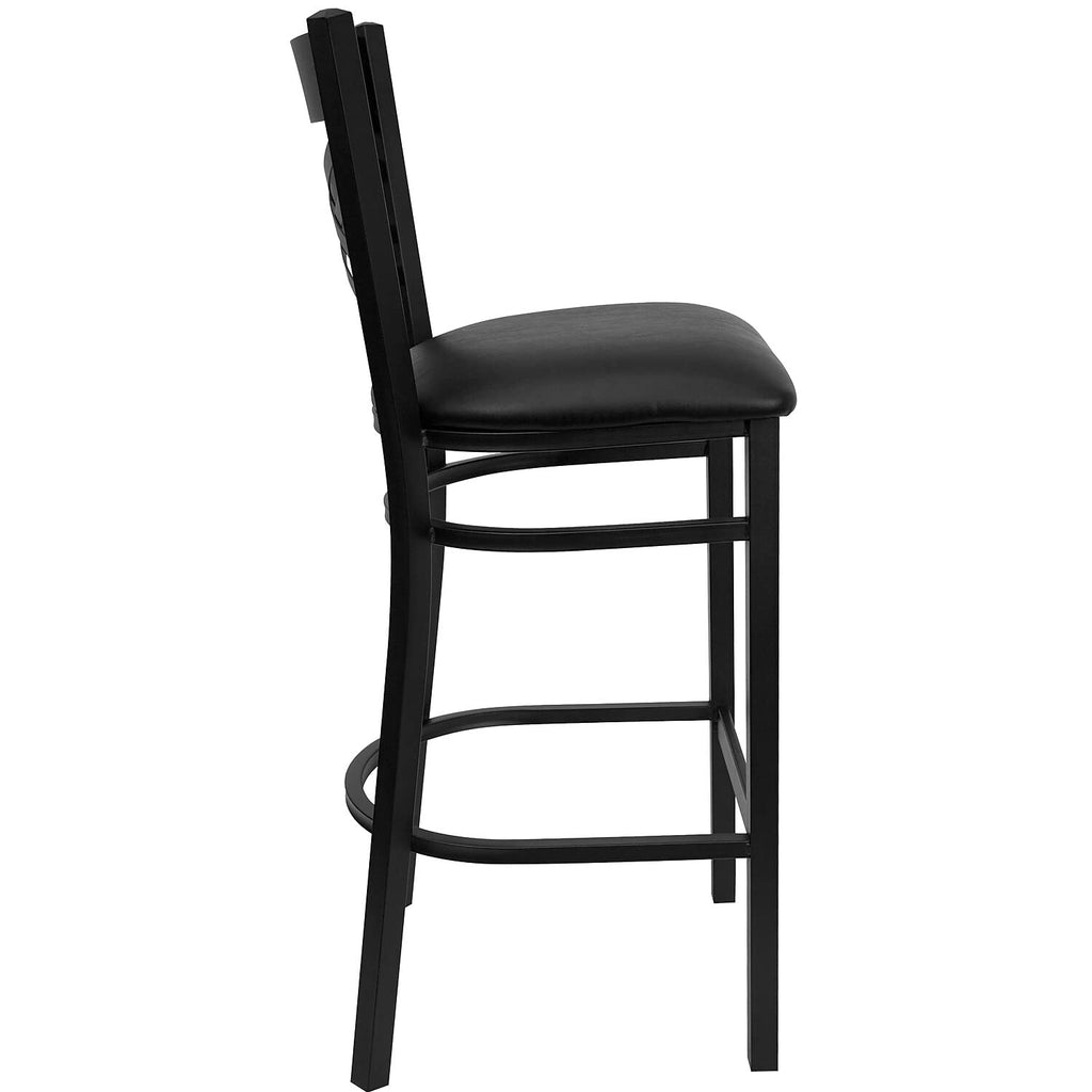Hercules Metal Restaurant Barstool, Black