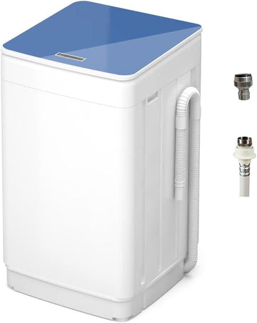 Portable Washing Machine, 20 Lbs Full-Automatic Portable Washer with 7 Wash Cycles, LED Display, Electric Laundry