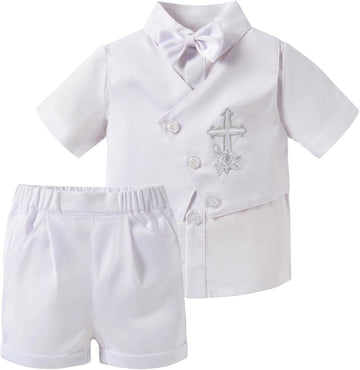 Christening Baptism Outfits for Boys Formal Dress White Baby Suit