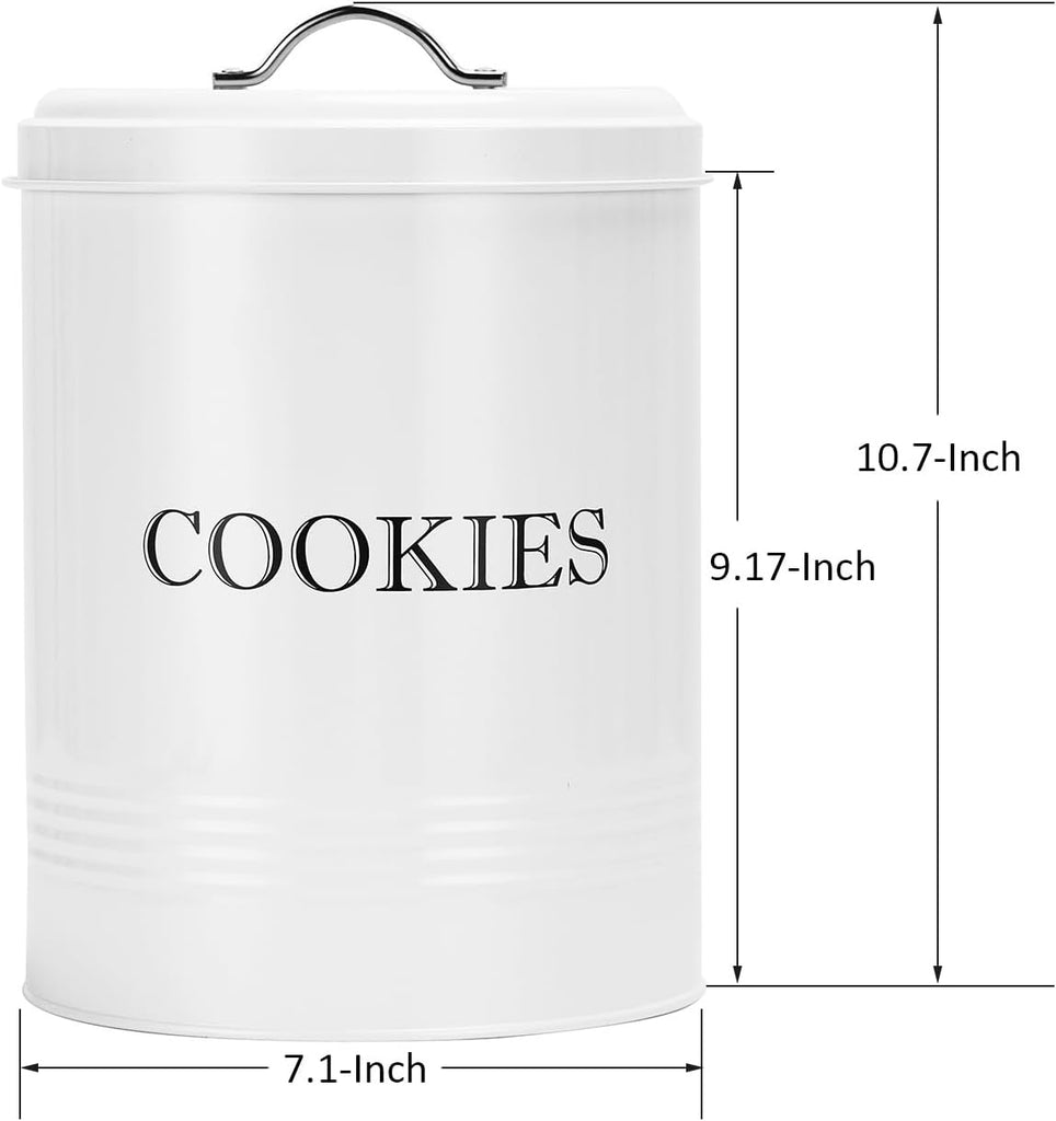 Cookie Jar with Lid, Counter Top Canister Decorative Storage Container for Farmhouse Kitchen