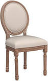 French Country Dining Chairs Set of 2, Vintage Louis-Style Chairs with Curved Backrest and Carved Solid Wood Frame for Dining Room or Restaurant