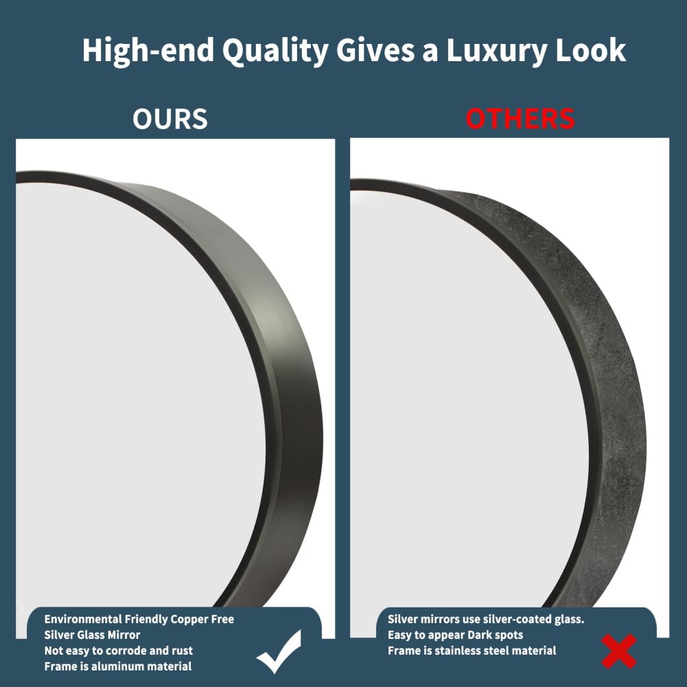Medicine Cabinet Round 24 Inch x 24 Inch Bathroom Cabinet Mirror, Circular Storage Cabinet Surface Mounted