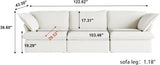 Modern Modular Cloud Sectional Couch, 3 Seat Comfy Convertible Sectional Sofas Couches, Cushion Covers Removable, Two Corners and One Middle Sofa for Living Room (White) A124-B0CSZ1QB3M