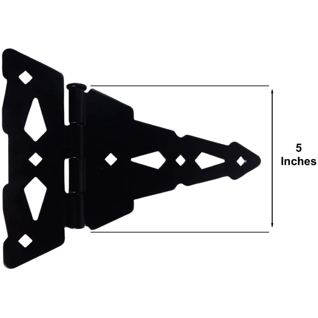 Black 8" Western T-Hinge Kit, Pair, Wood Gate T-Hinge - 2ct