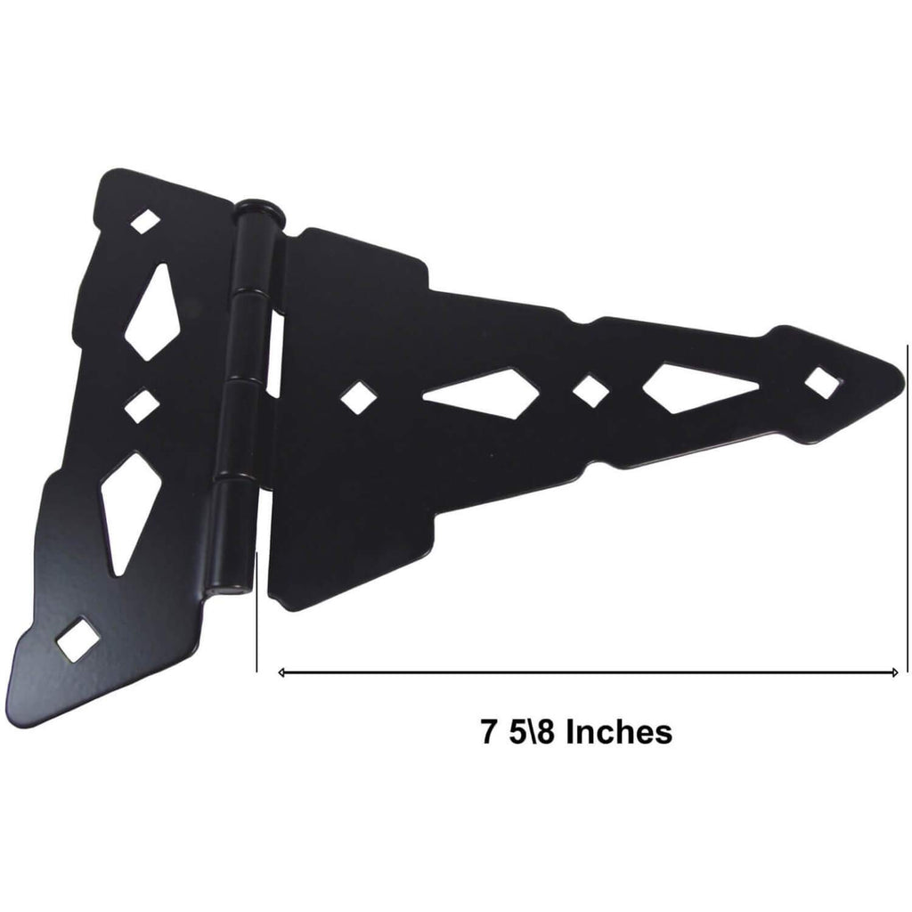 Black 8" Western T-Hinge Kit, Pair, Wood Gate T-Hinge - 2ct