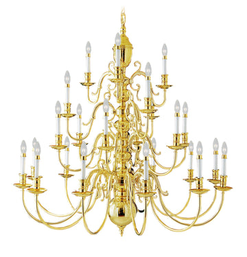 Livex Wakefield 24 Light Polished Brass Chandelier - C185-5344-02