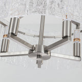 5-Light 18.7" Dimmable Modern Round Drum Chandelier With Water Ripple Glass Shape