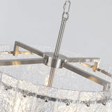 5-Light 18.7" Dimmable Modern Round Drum Chandelier With Water Ripple Glass Shape