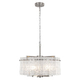 5-Light 18.7" Dimmable Modern Round Drum Chandelier With Water Ripple Glass Shape