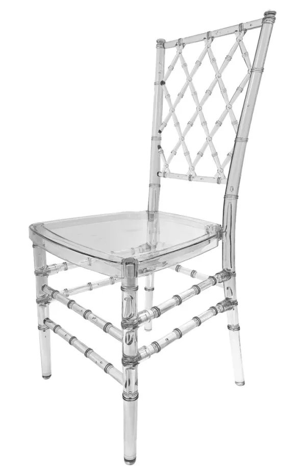 Clear Resin Crystal-Clear Diamond Back Chair - 2 Pack